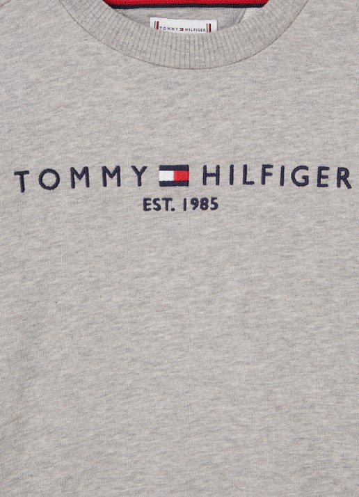 Tommy Hilfiger Sweater met logoborduring  - detail 3 grijsmele