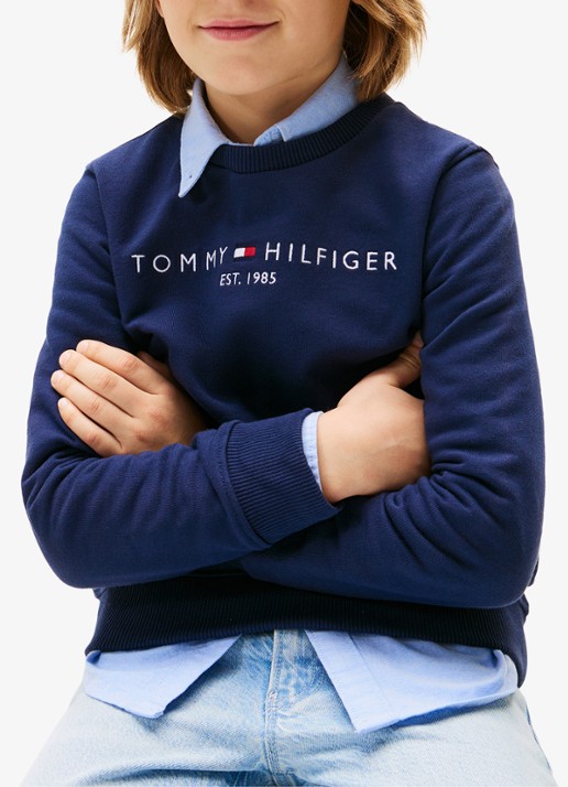 Tommy Hilfiger Sweater met logoborduring  - detail 2 donkerblauw