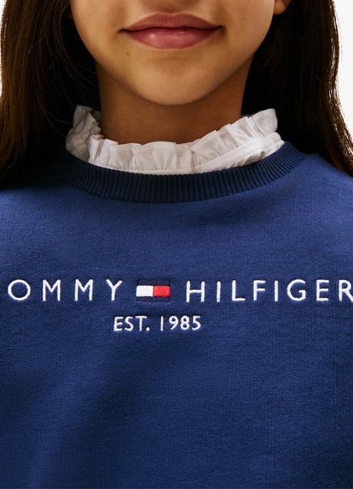 Tommy Hilfiger Sweater met logoborduring  - detail 5 donkerblauw