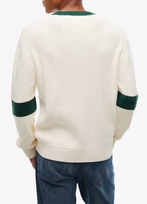 Tommy Hilfiger Sweater met logoprint - achterkant creme