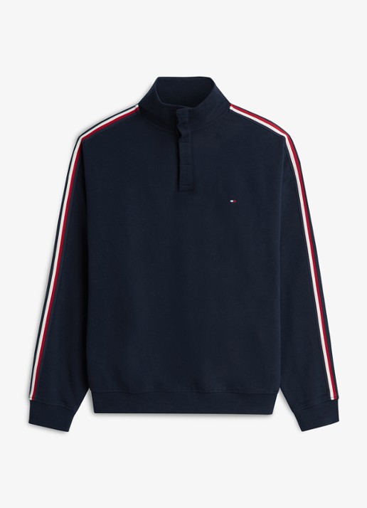 Tommy Hilfiger Sweater met opstaande kraag - voorkant 3 donkerblauw