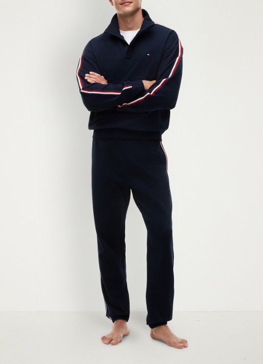 Tommy Hilfiger Sweater met opstaande kraag - voorkant 4 donkerblauw