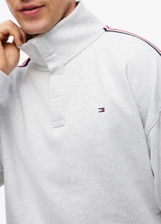 Tommy Hilfiger Sweater met opstaande kraag - detail 2 grijs