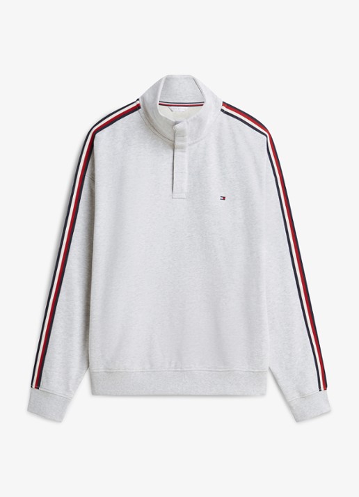 Tommy Hilfiger Sweater met opstaande kraag - voorkant 4 grijs