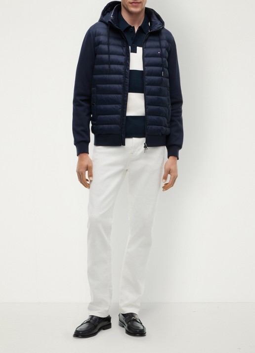 Tommy Hilfiger Sweatvest met capuchon - voorkant 3 donkerblauw