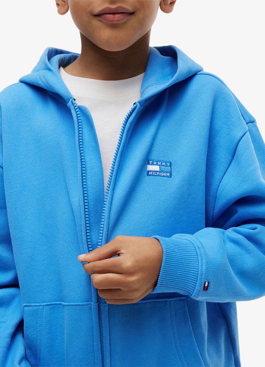Tommy Hilfiger Sweatvest met logo - detail 4 blauw