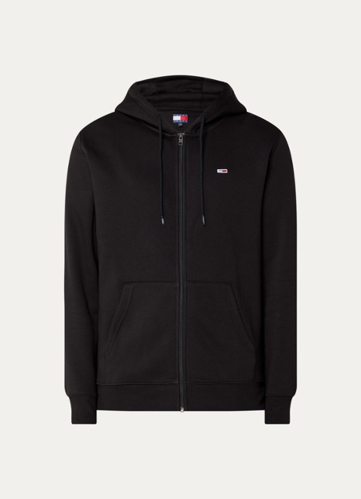 Tommy Hilfiger Sweatvest met logoborduring - voorkant 2 zwart
