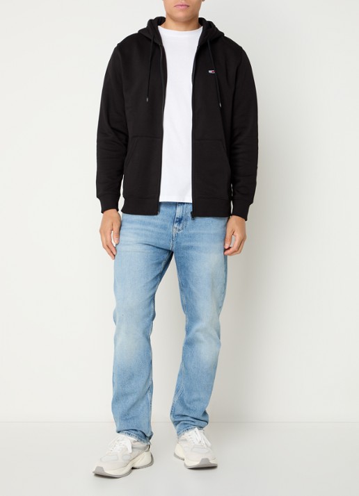 Tommy Hilfiger Sweatvest met logoborduring - voorkant 3 zwart