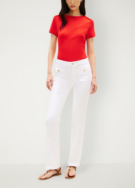 Tommy Hilfiger T-shirt met knoop detail - voorkant 2 rood