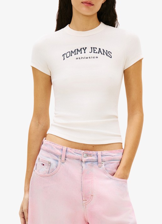 Tommy Hilfiger T-shirt met logo- en backprint - detail 4 wit