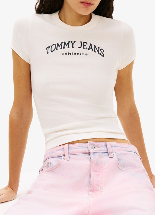 Tommy Hilfiger T-shirt met logo- en backprint - detail 5 wit