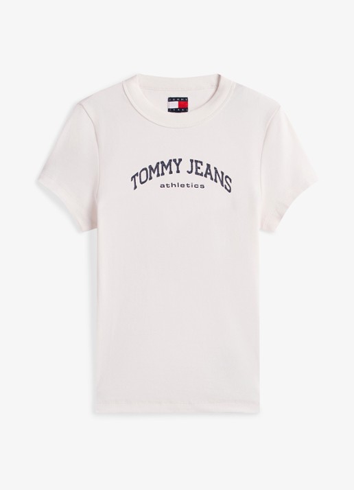 Tommy Hilfiger T-shirt met logo- en backprint - voorkant 2 wit