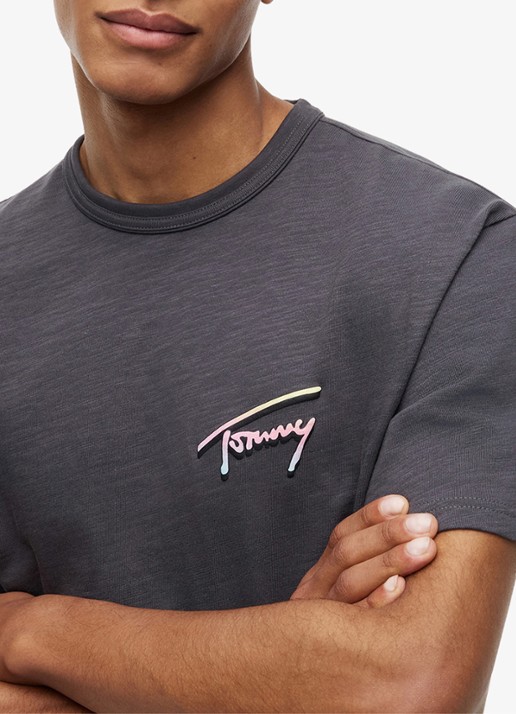 Tommy Hilfiger T-shirt met logo- en backprint - detail 5 zwart