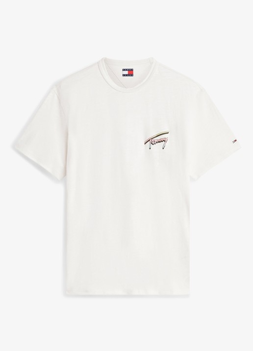 Tommy Hilfiger T-shirt met logo- en backprint - voorkant 5 wit