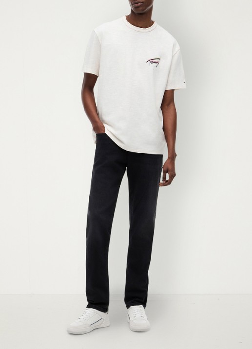 Tommy Hilfiger T-shirt met logo- en backprint - voorkant 6 wit