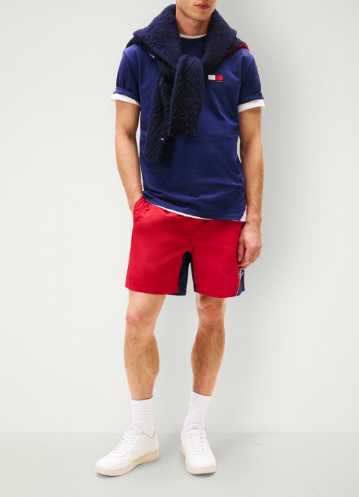 Tommy Hilfiger T-shirt met logo- en backprint - voorkant 2 donkerblauw