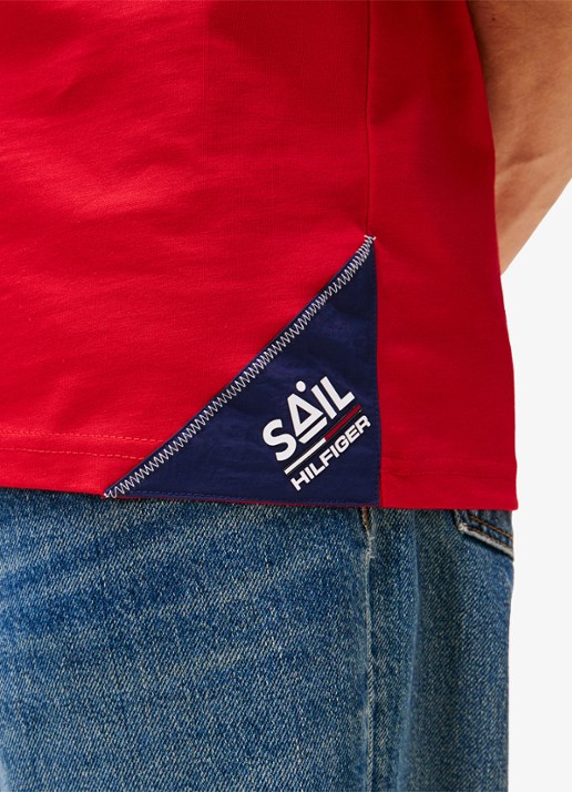 Tommy Hilfiger T-shirt met logo- en backprint - detail 3 rood