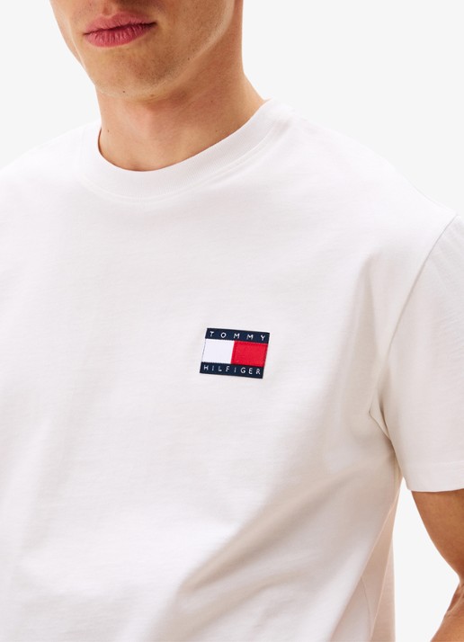 Tommy Hilfiger T-shirt met logo- en backprint - detail 2 wit