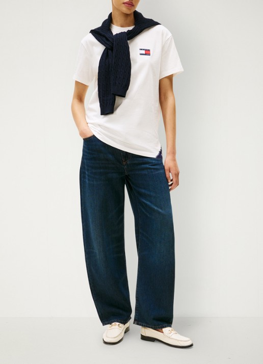 Tommy Hilfiger T-shirt met logo- en backprint - detail 3 wit