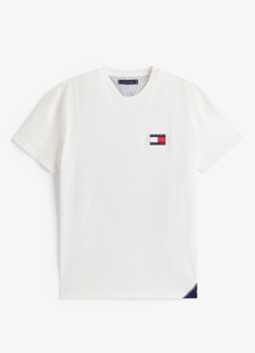 Tommy Hilfiger T-shirt met logo- en backprint - voorkant 5 wit