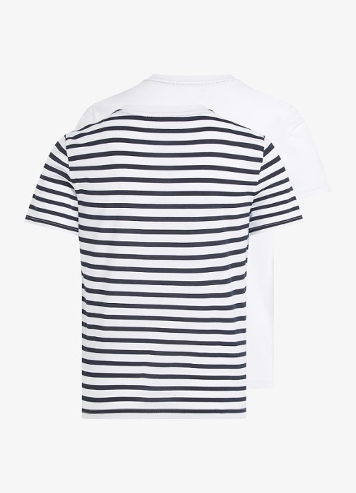 Tommy Hilfiger T-shirt met logo in 2-pack - achterkant 3 wit