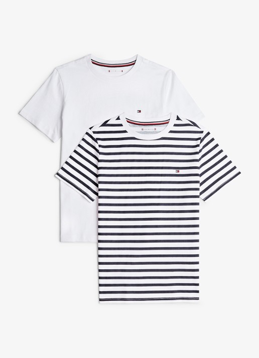 Tommy Hilfiger T-shirt met logo in 2-pack - detail 5 wit