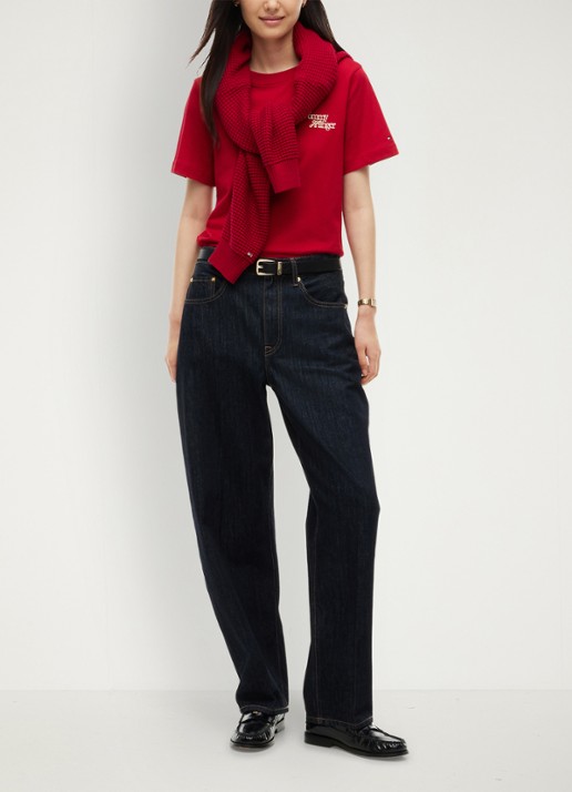 Tommy Hilfiger T-shirt met logo - voorkant 5 rood
