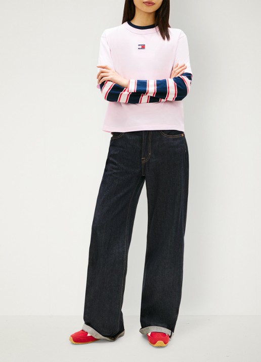 Tommy Hilfiger T-shirt met logo - voorkant 2 lichtroze