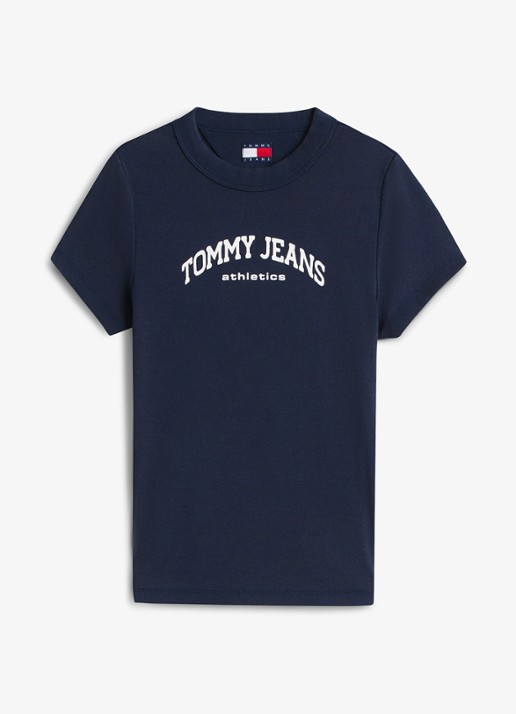 Tommy Hilfiger T-shirt met logo - voorkant 4 donkerblauw