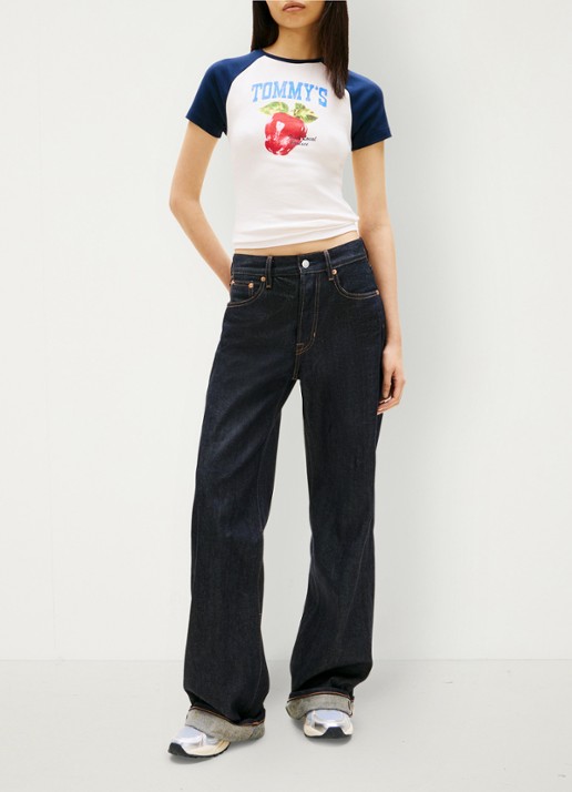 Tommy Hilfiger T-shirt met logo - voorkant 2 gebroken wit