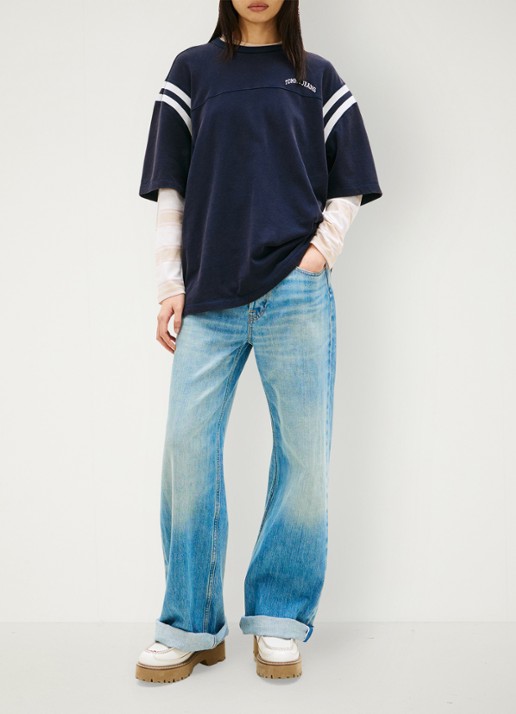 Tommy Hilfiger T-shirt met logo - voorkant 2 donkerblauw