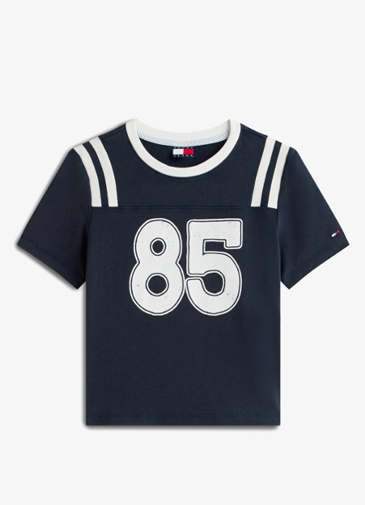 Tommy Hilfiger T-shirt met logo - voorkant donkerblauw