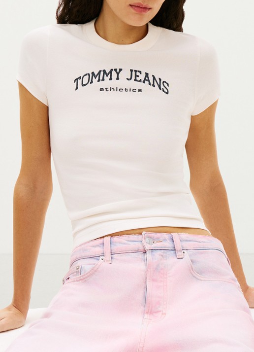 Tommy Hilfiger T-shirt met logo - detail 2 gebroken wit