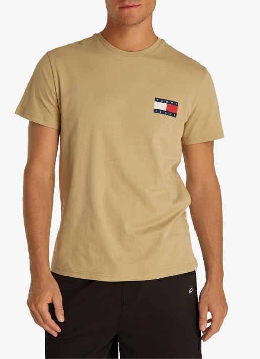 Tommy Hilfiger T-shirt met logo - detail 2 zand