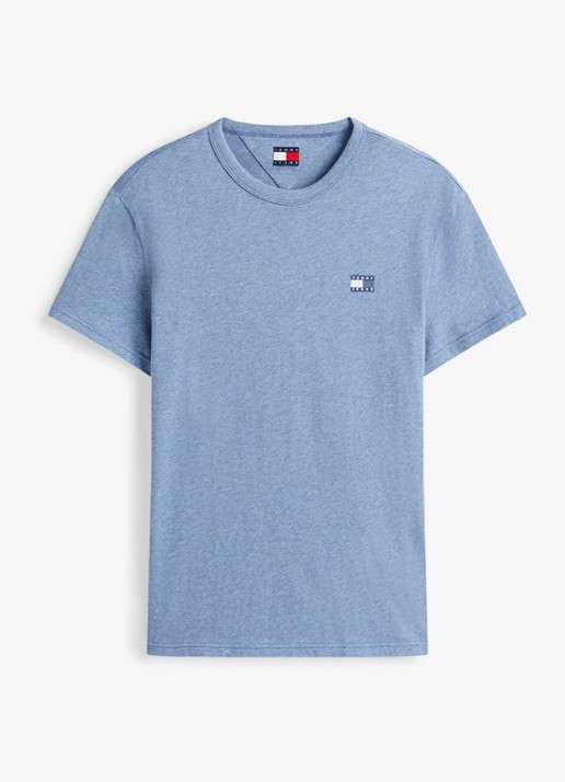 Tommy Hilfiger T-shirt met logo - voorkant 2 staalblauw