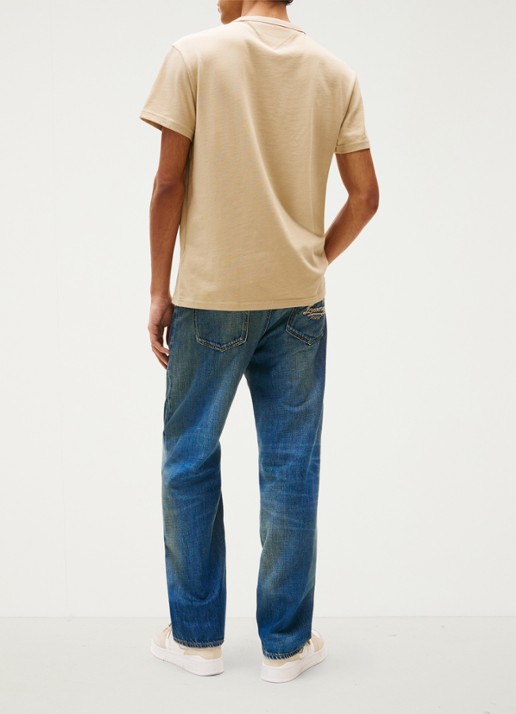 Tommy Hilfiger T-shirt met logo - achterkant 3 zand