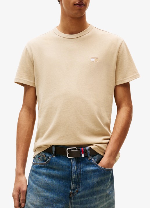 Tommy Hilfiger T-shirt met logo - detail 4 zand