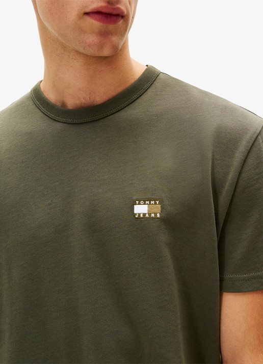Tommy Hilfiger T-shirt met logo - detail 5 mosgroen