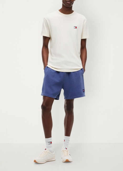 Tommy Hilfiger T-shirt met logo - voorkant 2 calico-aef / beige