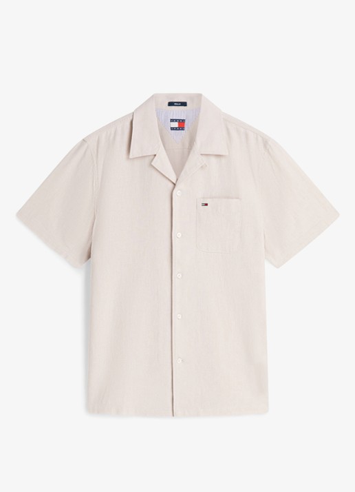 Tommy Hilfiger T-shirt met logo - voorkant moonlight iris-c5r / lichtblauw