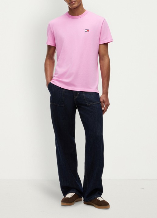 Tommy Hilfiger T-shirt met logo - voorkant 5 pink daisy-tou / roze