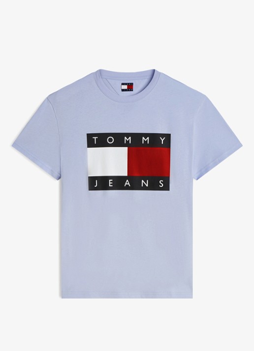 Tommy Hilfiger T-shirt met logo - voorkant 2 lichtblauw