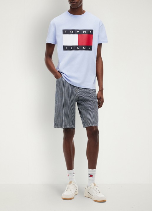 Tommy Hilfiger T-shirt met logo - voorkant 3 lichtblauw