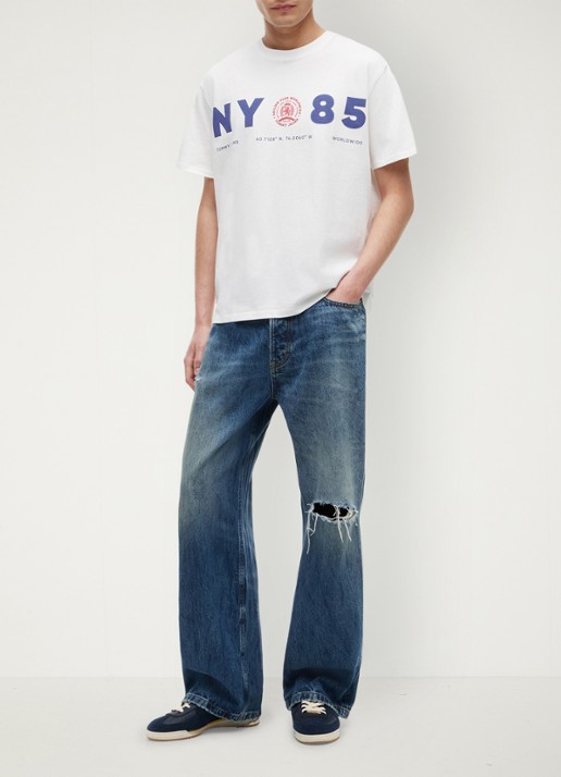Tommy Hilfiger T-shirt met logo - voorkant 5 ecru-ybl