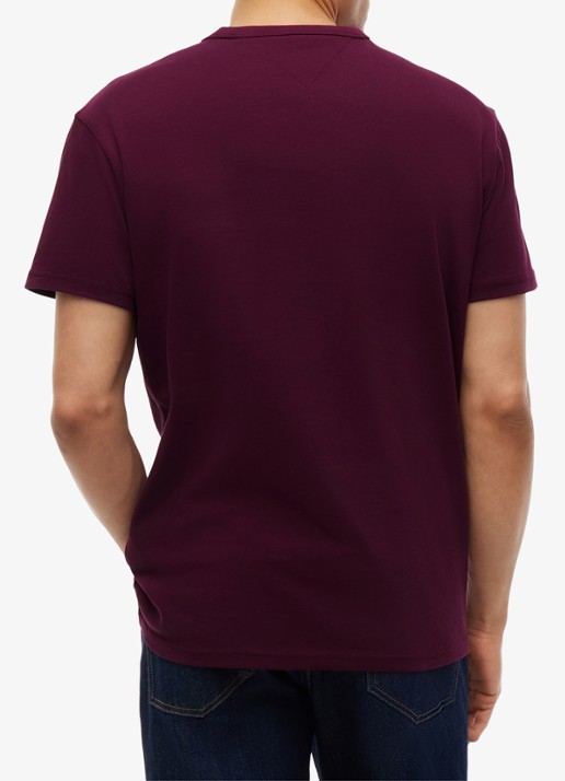 Tommy Hilfiger T-shirt met logo - achterkant 3 calypso berry-v11 / rood