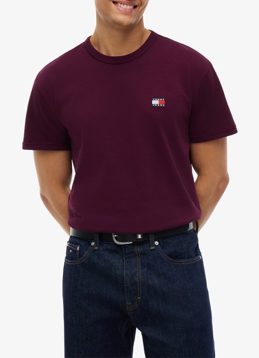 Tommy Hilfiger T-shirt met logo - detail calypso berry-v11 / rood