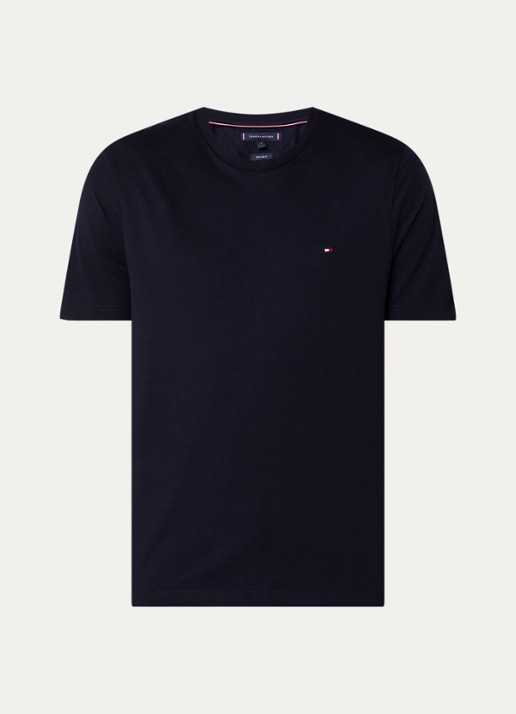 Tommy Hilfiger T-shirt met logo - voorkant donkerblauw