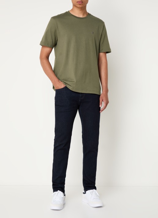Tommy Hilfiger T-shirt met logo - voorkant 4 bronsgroen
