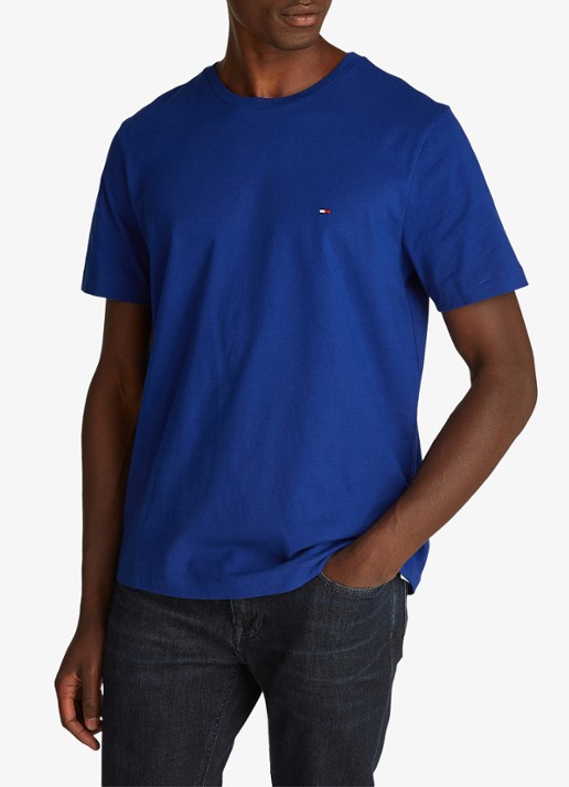Tommy Hilfiger T-shirt met logo - detail 6 kobaltblauw