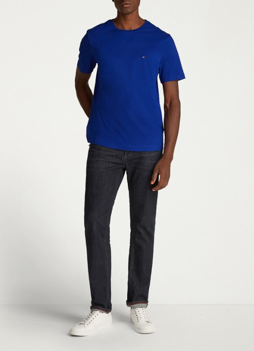 Tommy Hilfiger T-shirt met logo - voorkant 4 kobaltblauw